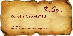 Korein Szebáld névjegykártya